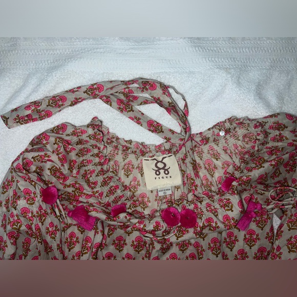 FIGUE Iman off the shoulder floral tunic blouse _ Size Small - Picture 7 of 8